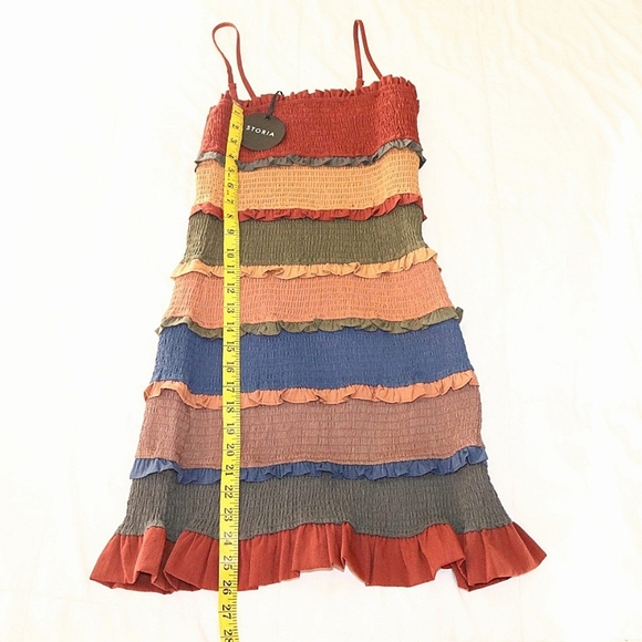 STORIA Cute Ruffle Mini Dress, Boho size Medium - Picture 3 of 6